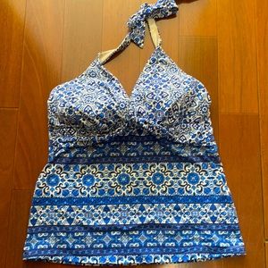 Women’s Lands End Halter Tankini Top 12D